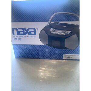 NAXA Portable CD/Cassette Boombox NEW NPB-268 AM/FM Radio Aux Input Preset Mem